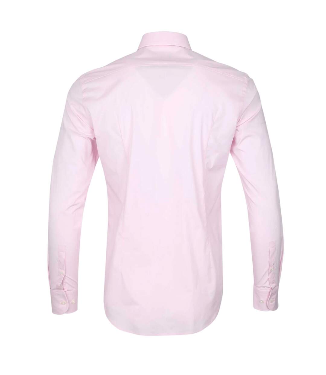 Mens Plain Long-sleeved Formal Shirt Pink Boss-2