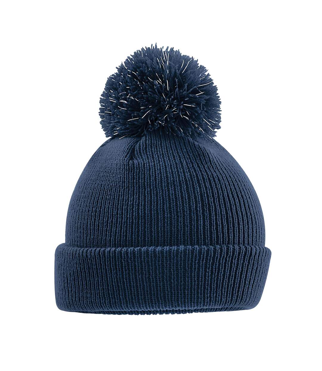 Childrens/kids reflective beanie french navy Beechfield-1