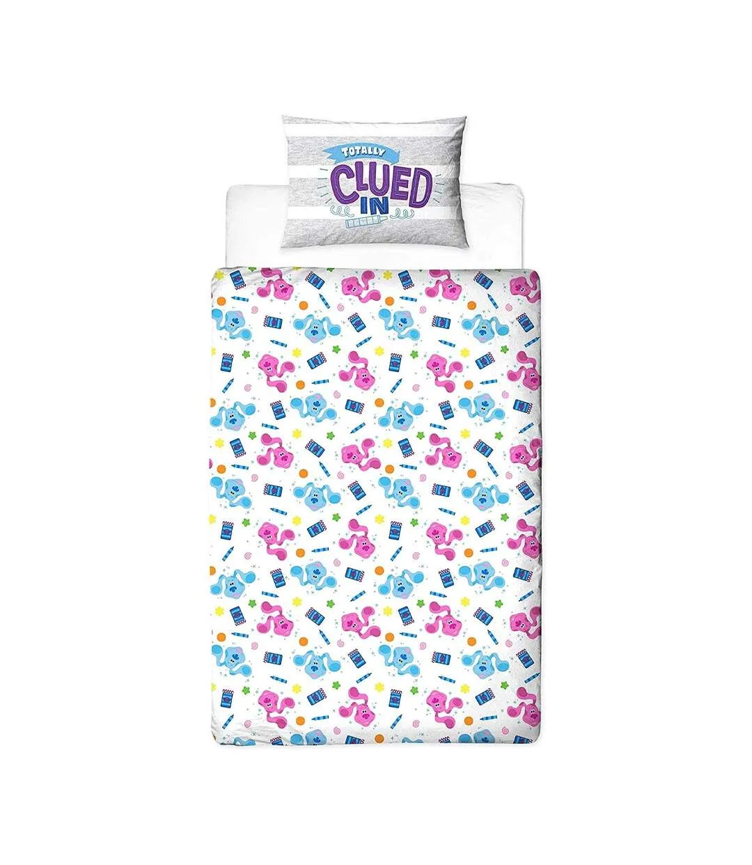 Reversible Blue Duvet Set Multicoloured Blue´s Clues-2
