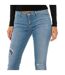 Women's long worn and torn effect denim pants 3Y5J06-5D0UZ