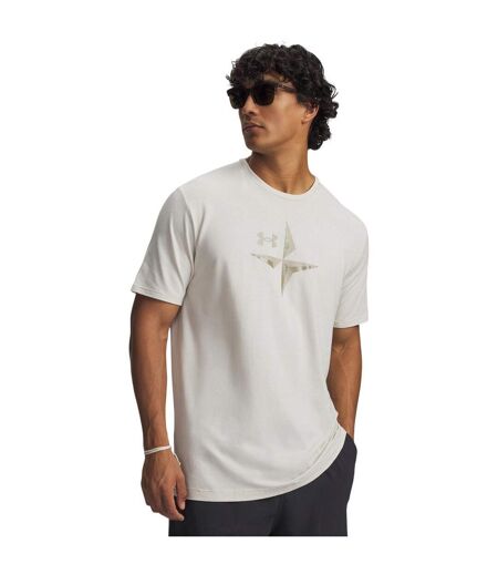 T-shirt Motif/style Graphique Explor Homme Blanc Kaki Under Armour