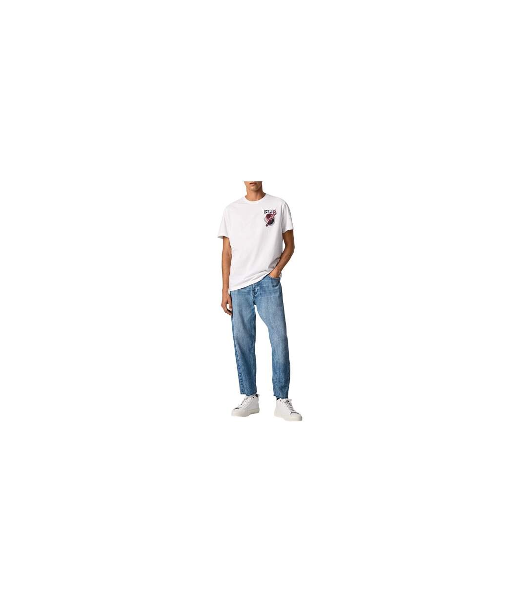 T-shirt Motif/style Logo Dans Cercle Homme Blanc Pepe Jeans-1