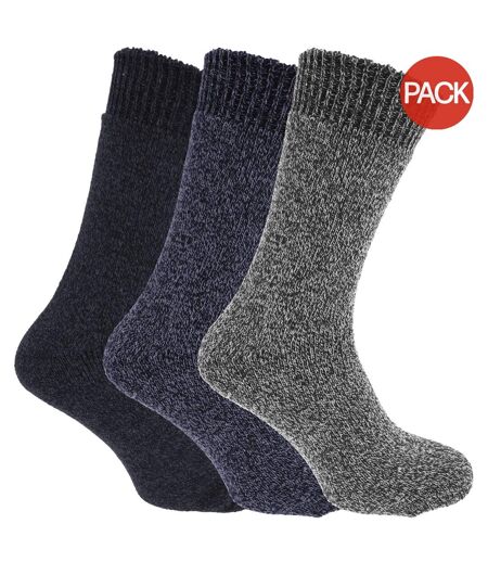 Lot de 3 Chaussettes thermiques homme tons de bleu Universal Textiles