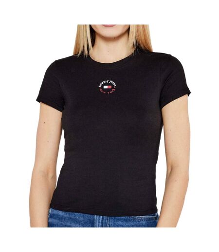 T-Shirt noir femme tommy hilfiger slim - l