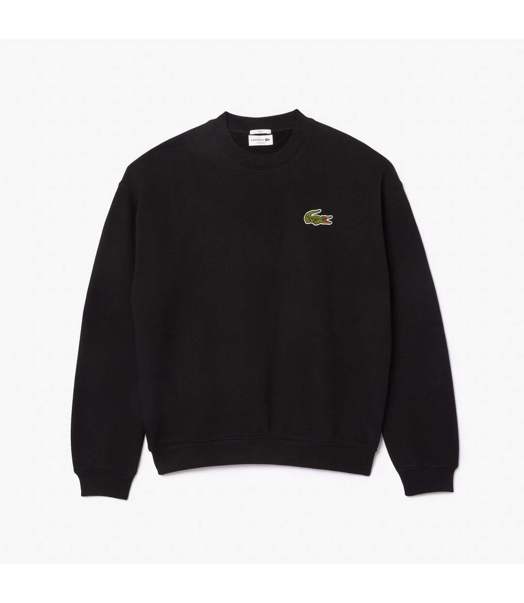 Unisex Adult Accent Badge Fleece Loose Fit Sweatshirt Black Lacoste-1
