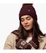 Ladies Zig Zag Turnover Thermal Pom Pom Hat for Winter-5