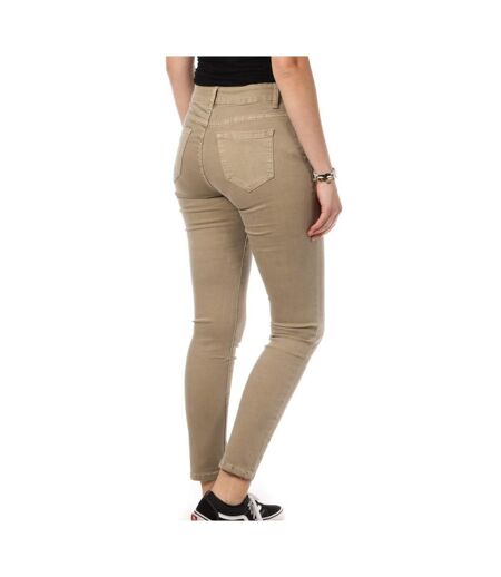 Jean Skinny Beige Femme My Tina's Boutons - L