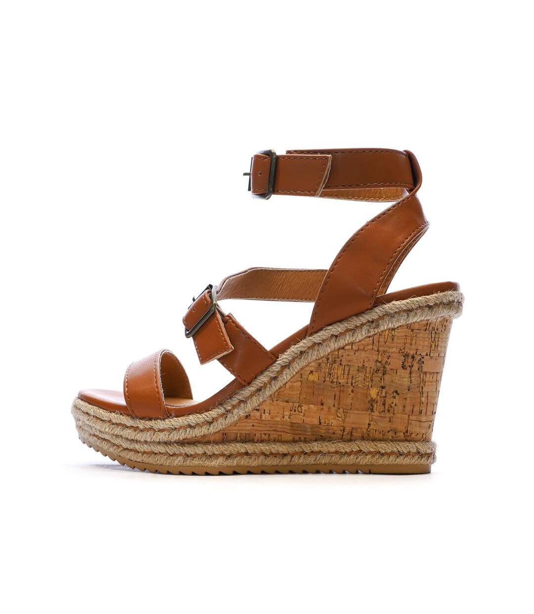 Sandales compensée camel femme chattawak summer camel-1