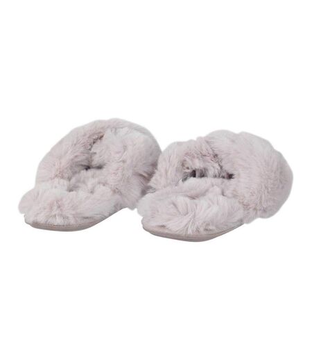 Chaussons Motif/style Duveteux Femme Gris Clair Jack Wills