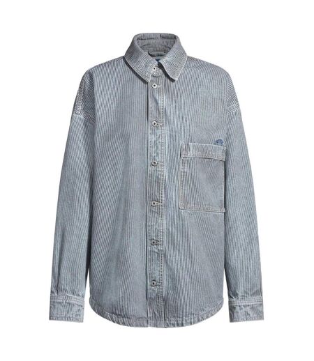 Mens Pinstripe Relaxed Fit Shirt Bright Blue Hugo