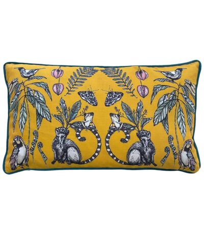 Wild mirrored creatures cushion cover 30cm x 50cm yellow Wylder