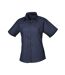 Womens/ladies Poplin Short-sleeved Blouse Navy Premier-1