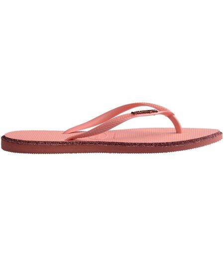 Womens/ladies Glitter Pointed Flip Flops Blossom Clay Havaianas