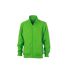 Unisex workwear sweat jacket lime green James and Nicholson