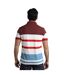 Mens sunbury stripe organic cotton polo shirt pinot red Weird Fish-4