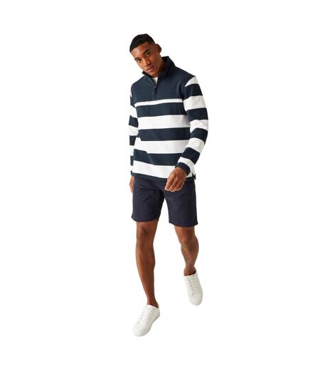 Mens Agilno Striped Half Zip Fleece Top Navy White Regatta