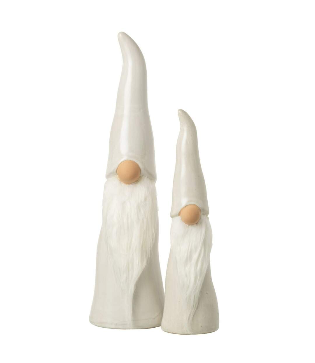 Statuette Lutin Chapeau Pointu 40cm Gris Clair-2