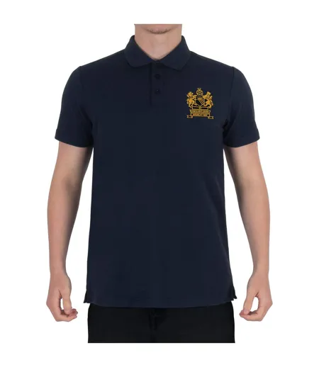 Mens Manchester 1968 Crest Polo Shirt Navy Fan Originals