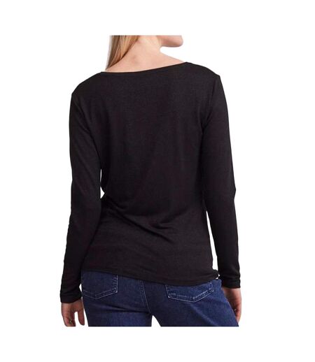 T-Shirt manches longues noir femme pieces billo - l