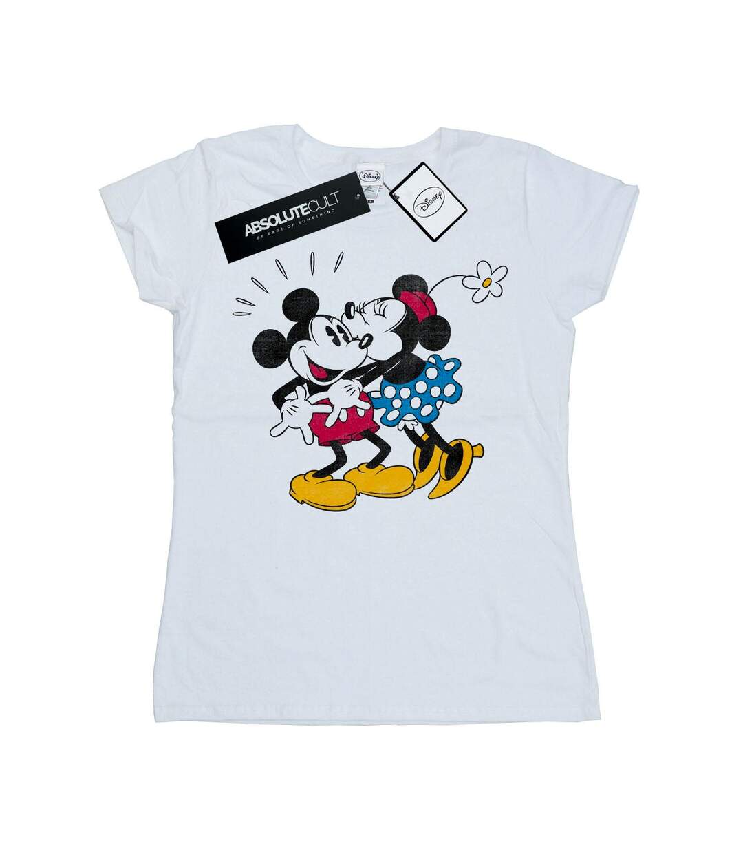 Disney T-shirt en coton Mickey et Minnie Kiss - Femmes/Dames (Blanc) - UTBI30881-1