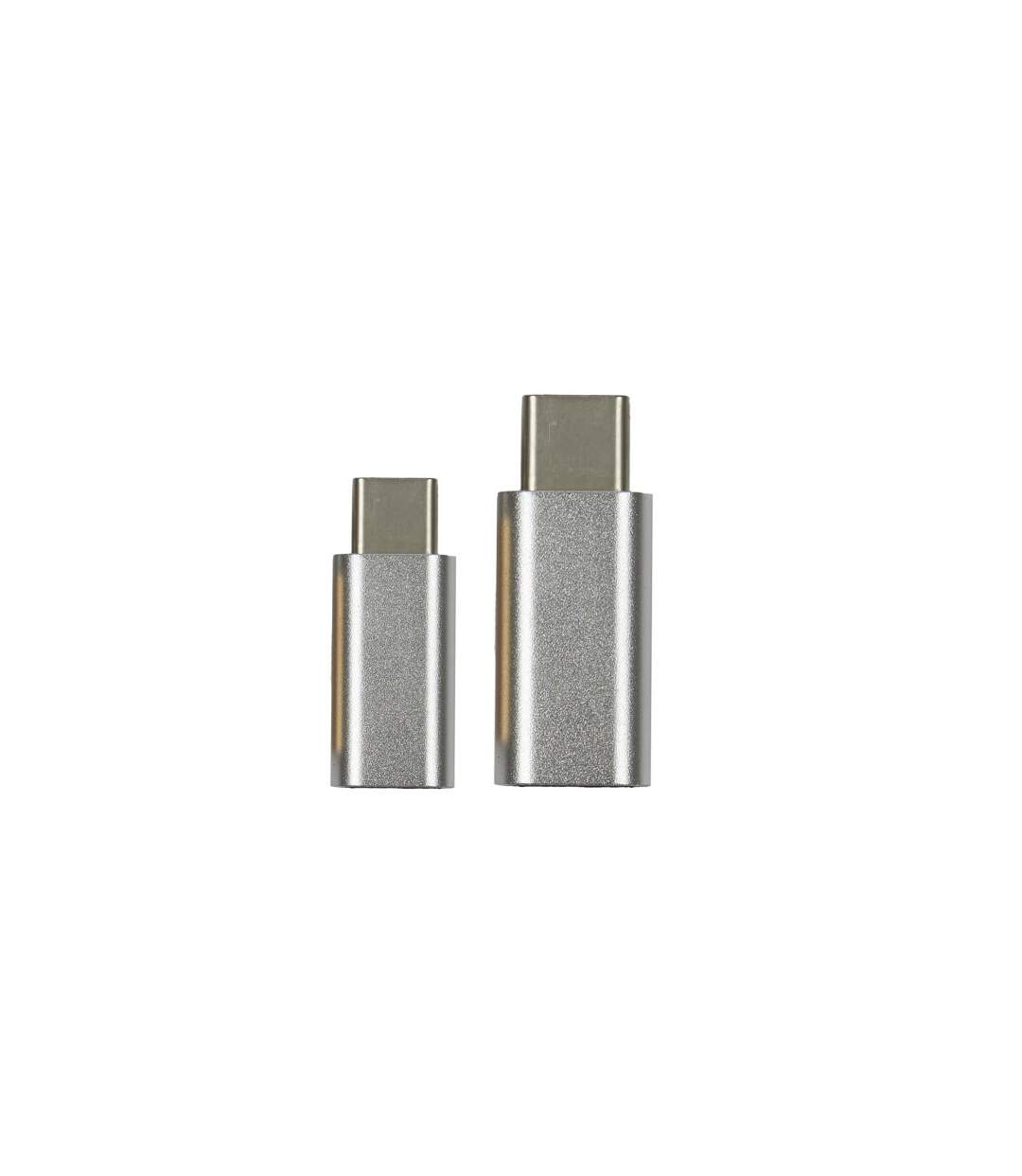 Lot de 2 Adaptateurs USB type C 2cm Gris-1