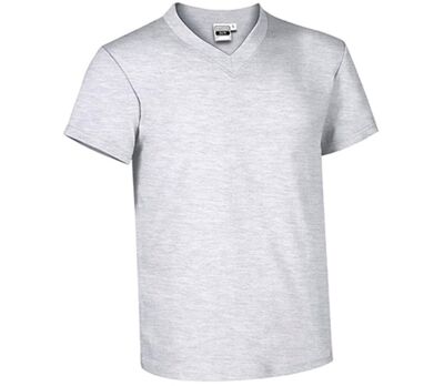 T-shirt manches courtes - Col V - Homme - réf SUN - blanc chiné
