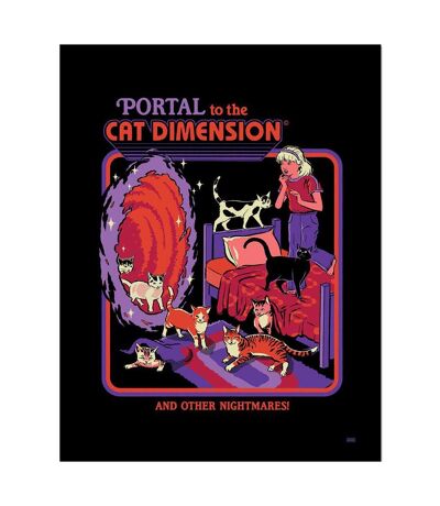 Steven Rhodes - Poster encadré PORTAL TO THE CAT DIMENSION (Noir / Violet / Rouge) (40 cm x 3 cm) - UTPM9418