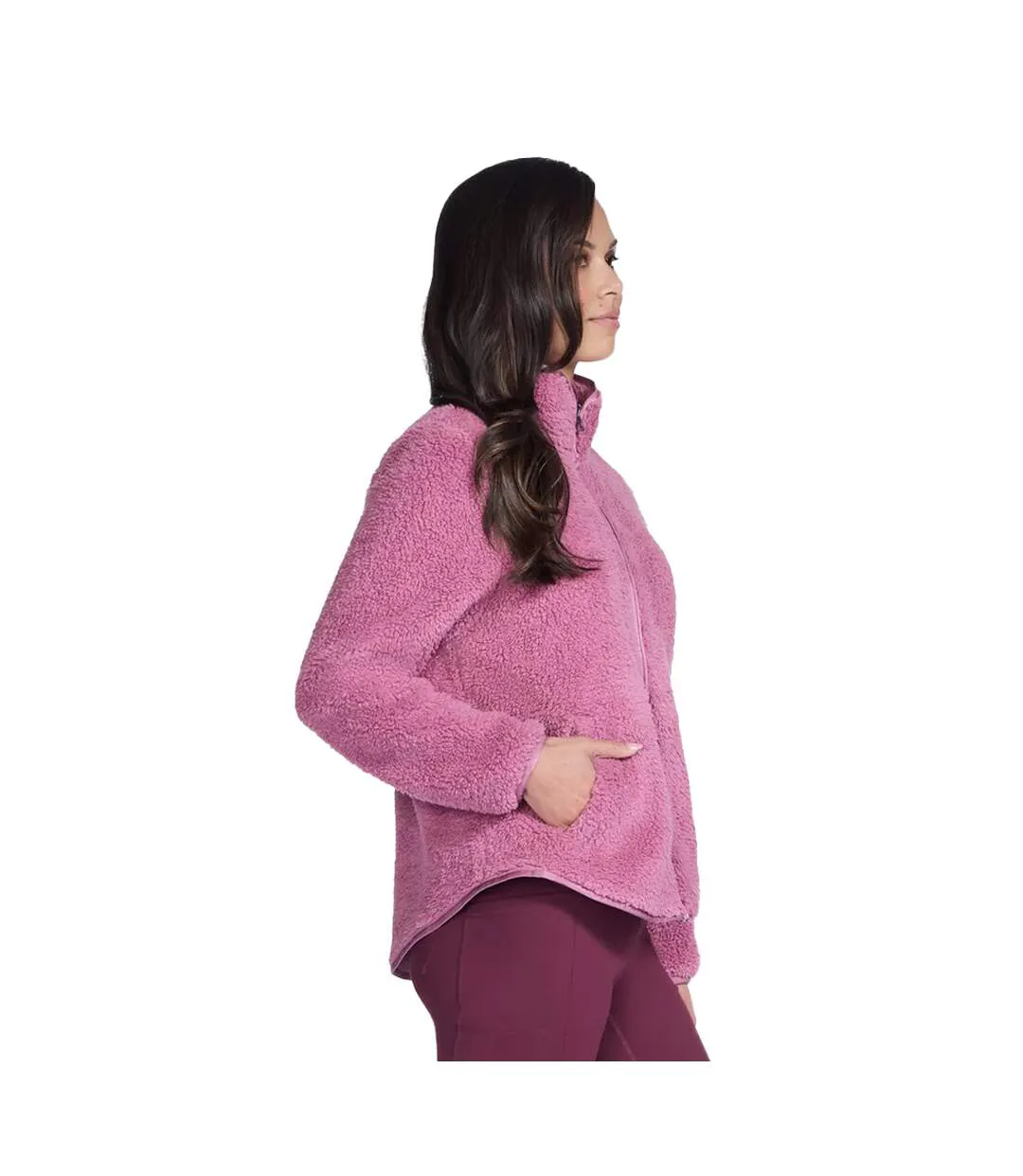 Womens/ladies Sherpa Jacket Rose Skechers-4