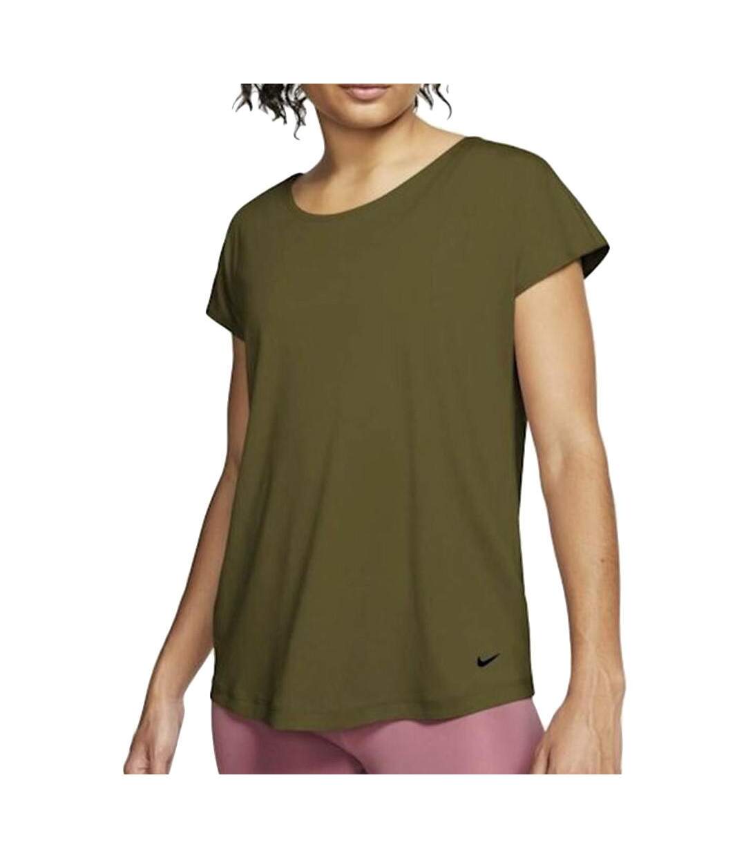 T-shirt de Running Kaki Femme Nike Elastika - M-1