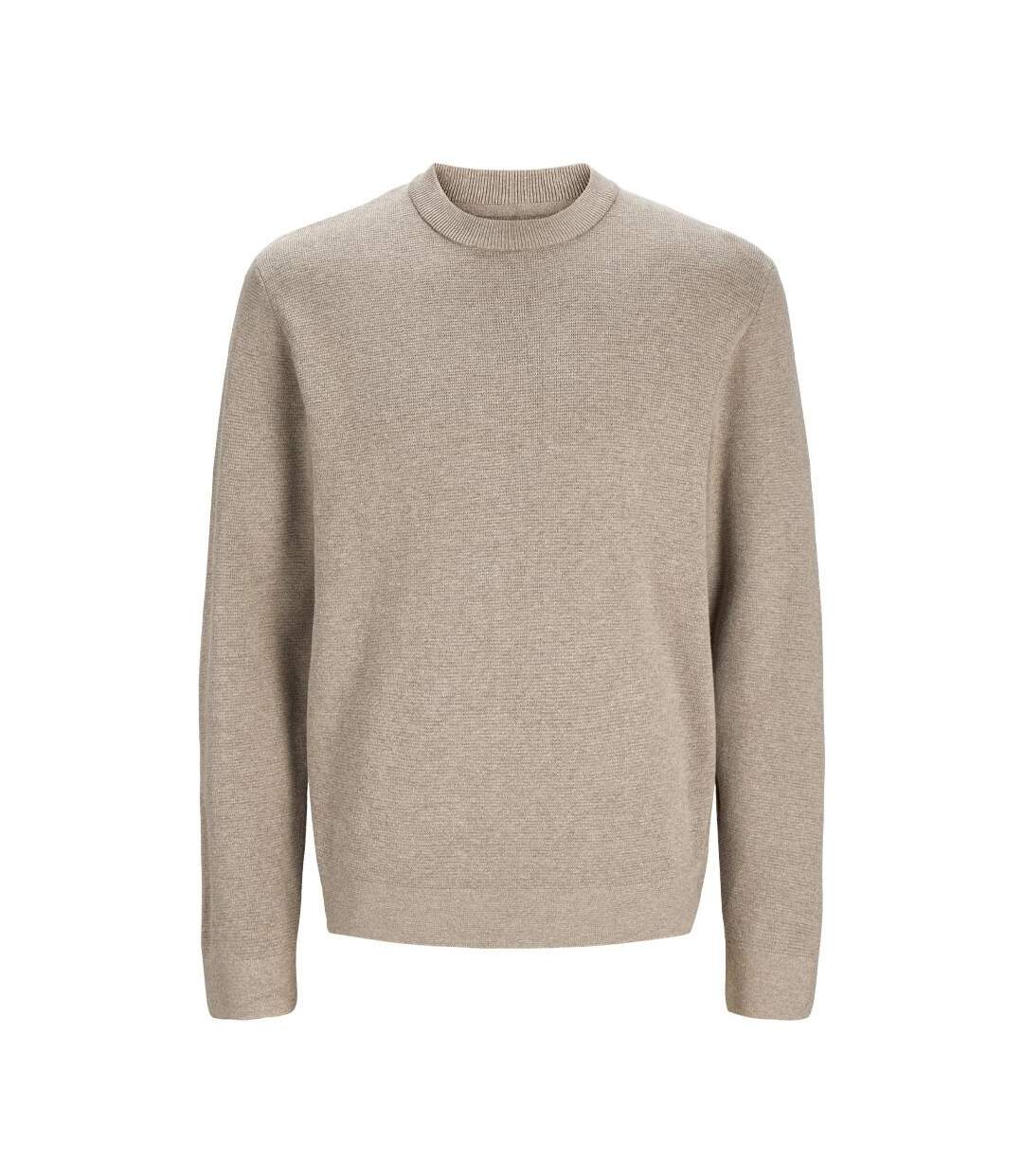 Pull greige homme jack & jones stitch-1