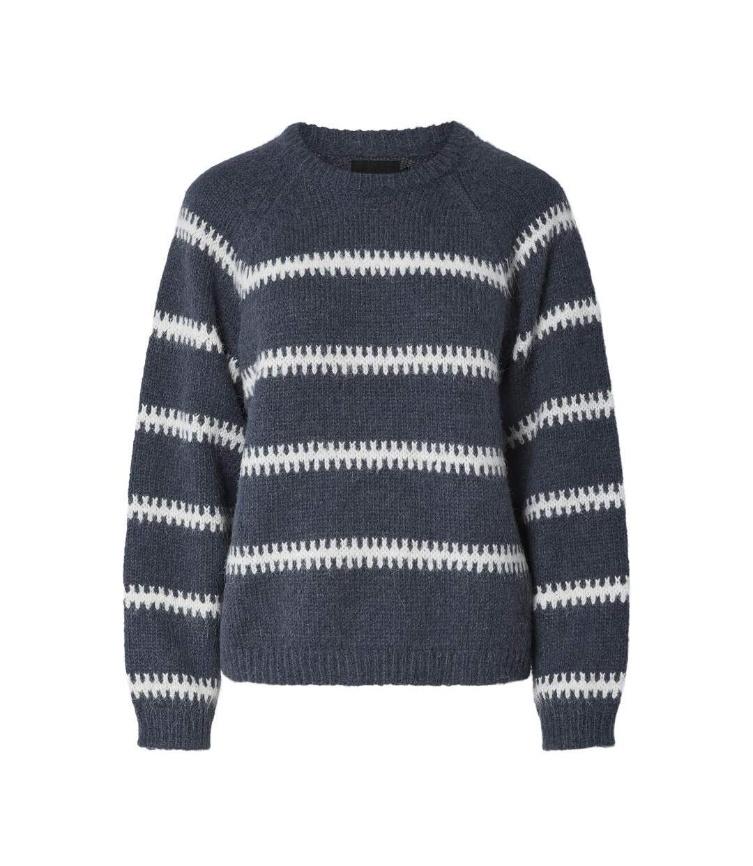 Pull gris/blanc femme pieces sonja-1