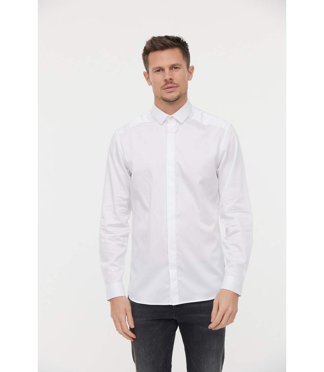 Chemise manches longues coton slim DETO