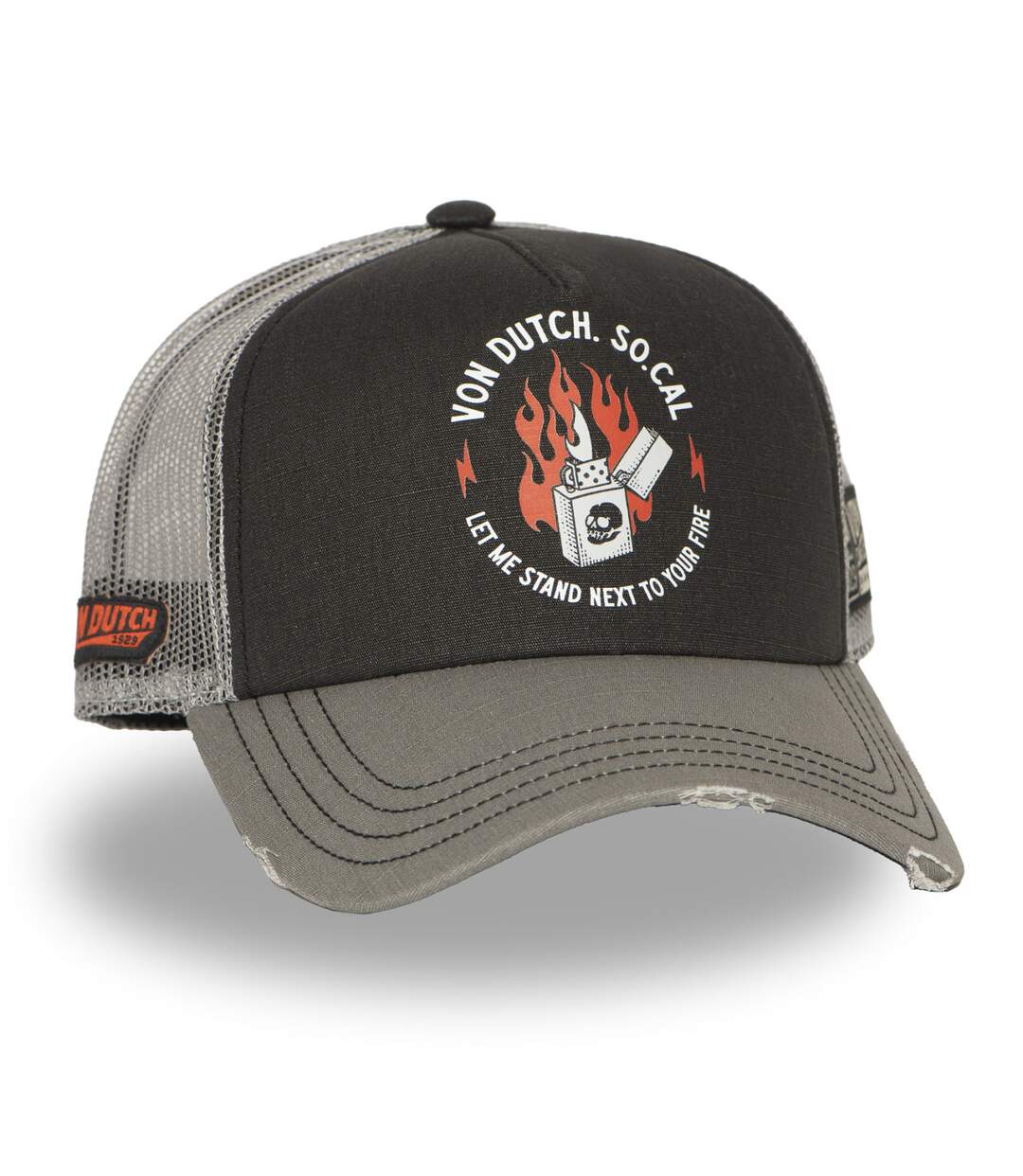 Casquette trucker avec filet souple effet bamboo avec print Crew Vondutch-4