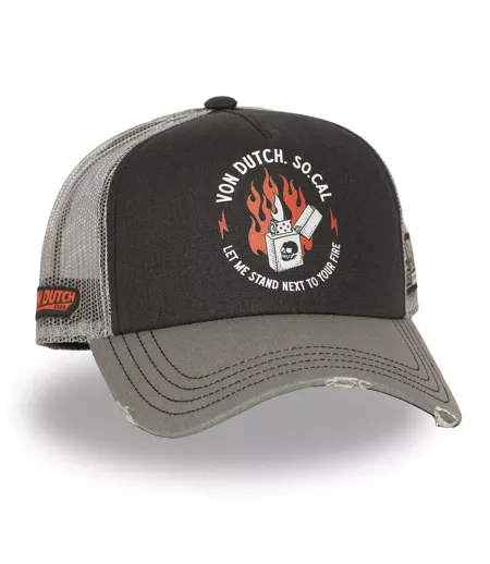 Casquette trucker avec filet souple effet bamboo avec print Crew Vondutch