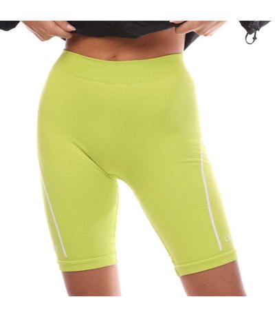 Womens/ladies Athl Seamless Shorts Green Off White