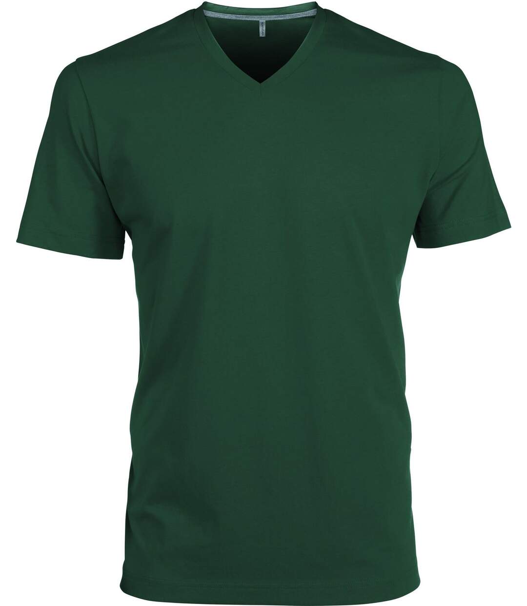 T-shirt manches courtes col V - K357 - vert forêt - homme