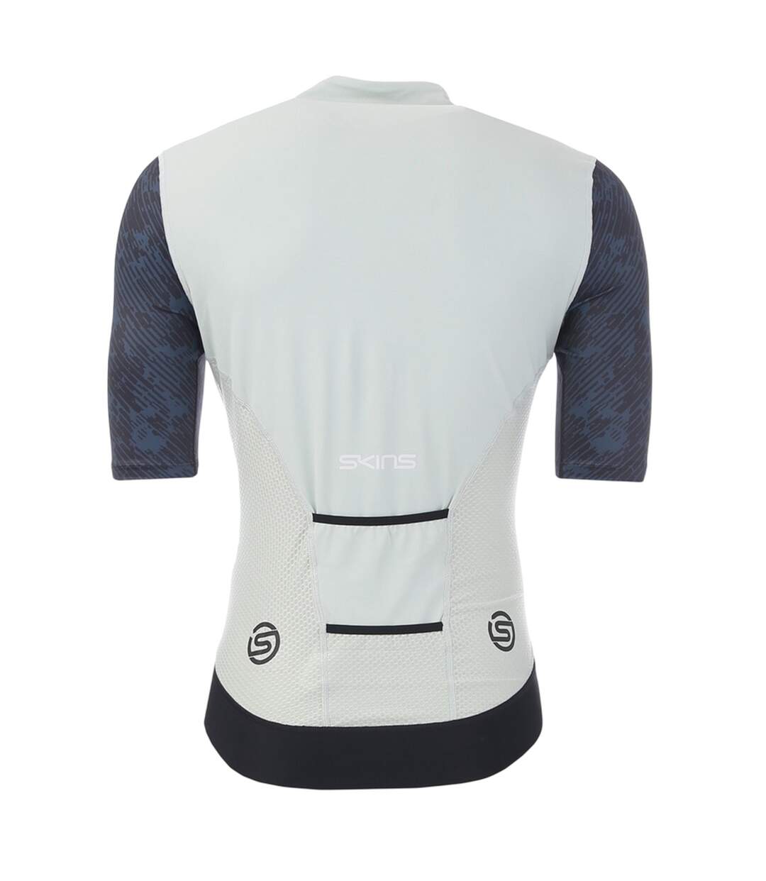 Mens Elite Mock Neck Cycling Top Blue White Skins-2