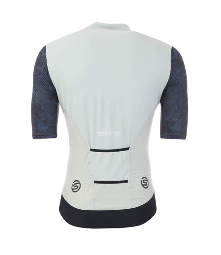 Mens Elite Mock Neck Cycling Top Blue White Skins