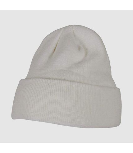 Build Your Brand Adults Unisex Heavy knit Beanie (White) - UTRW6494