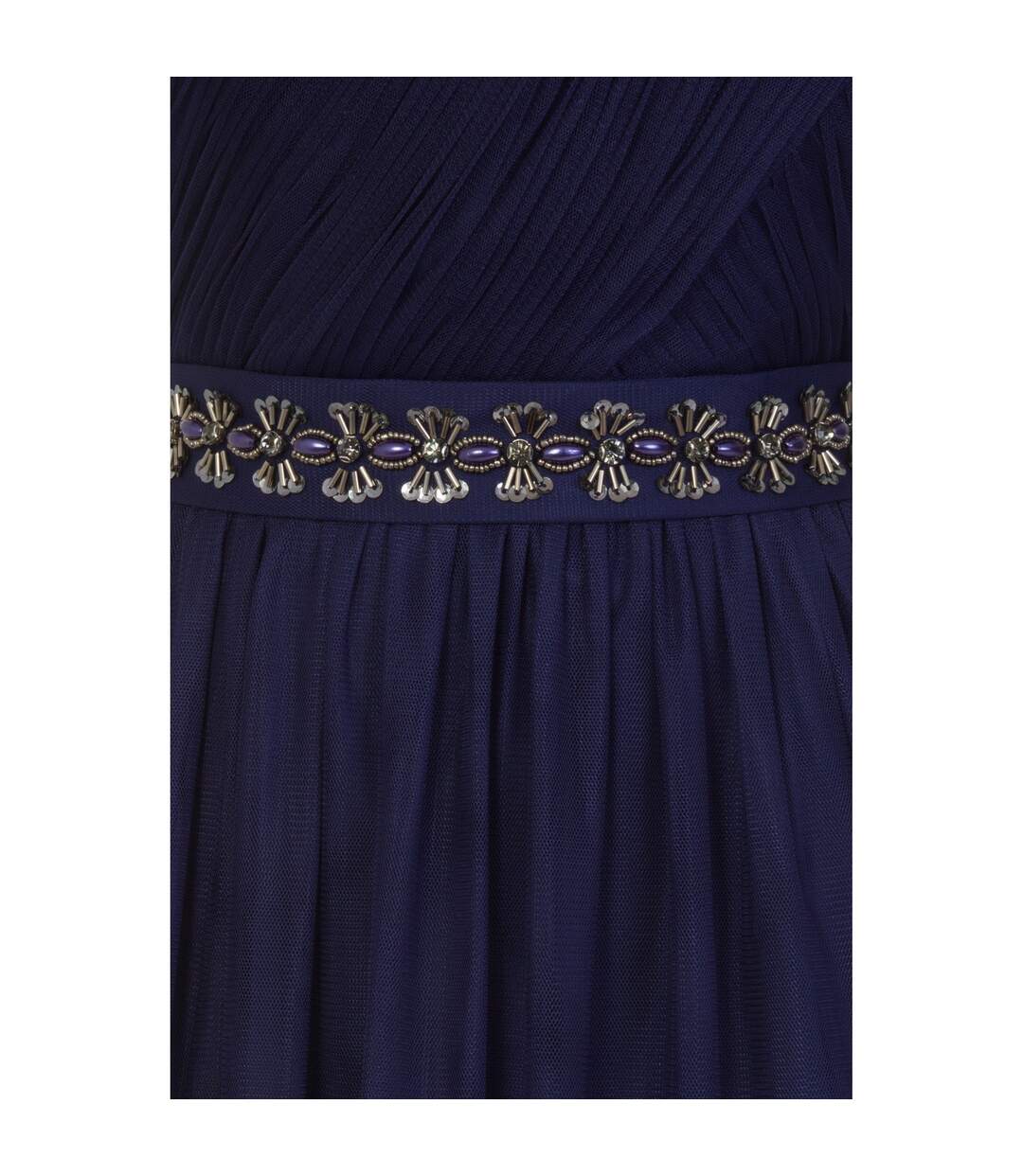 Little Mistress Womens/Ladies Navy Jewel Waist Maxi Dress (Navy) - UTLM920-4