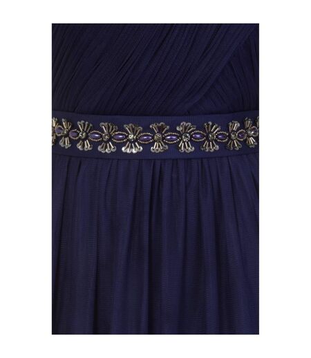 Little Mistress Womens/Ladies Navy Jewel Waist Maxi Dress (Navy) - UTLM920
