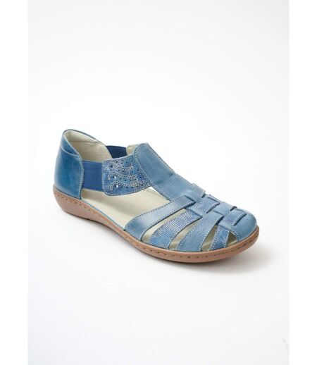 Ballerines largeur confort élastiquées cuir