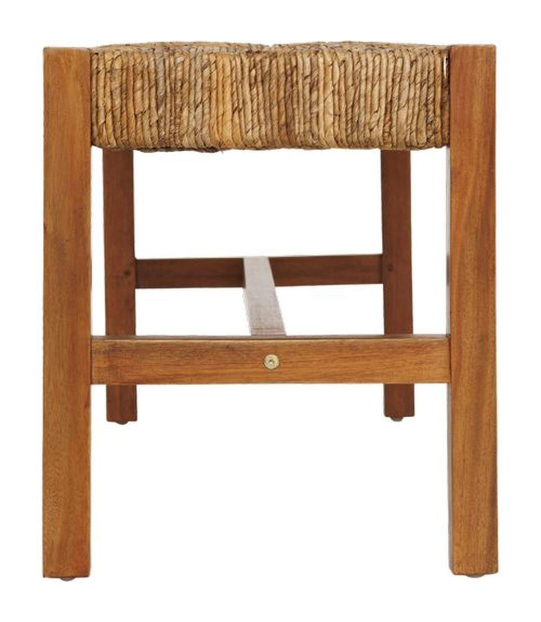 Banc 2 places avec assise tressée en bois SIDOAN - Marron-4