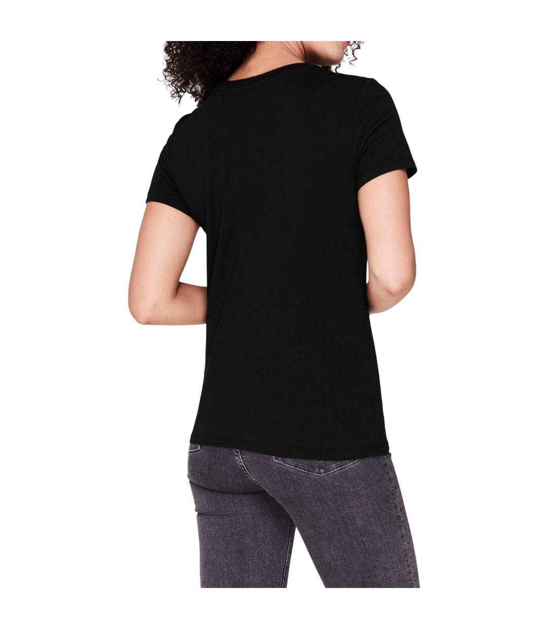 Womens/ladies Batwing Logo T-shirt Black Levis-4