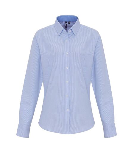 Chemisier Femme Blanc Bleu Oxford Premier