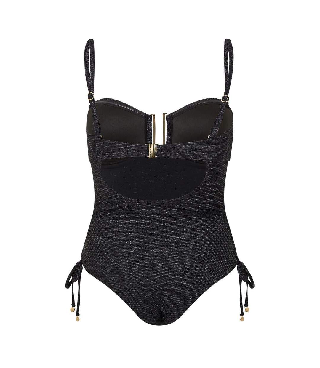 Womens/ladies Zebra Print One Piece Swimsuit Black Biba-2