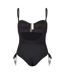 Womens/ladies Zebra Print One Piece Swimsuit Black Biba-2