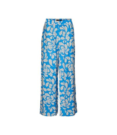 Pantalon fluide bleu/gris femme vero moda maja