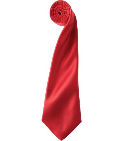 Cravate satin unie - PR750 - rouge