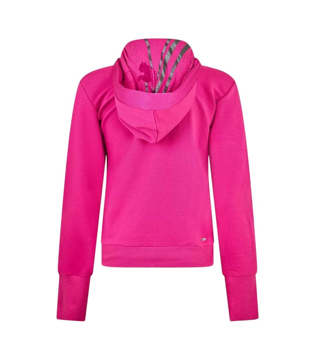 Womens/ladies V Neck Hoodie Pink Puma-2